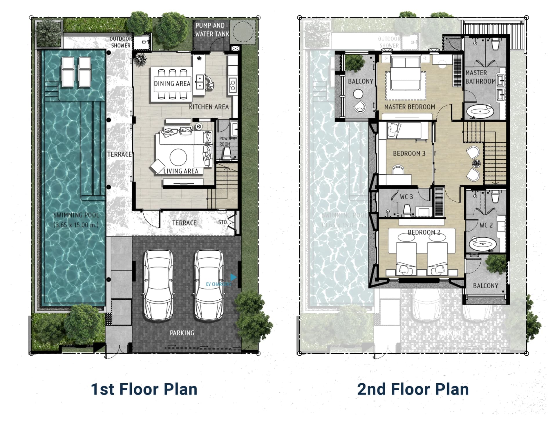 Aura: 1st and 2nd floor plans