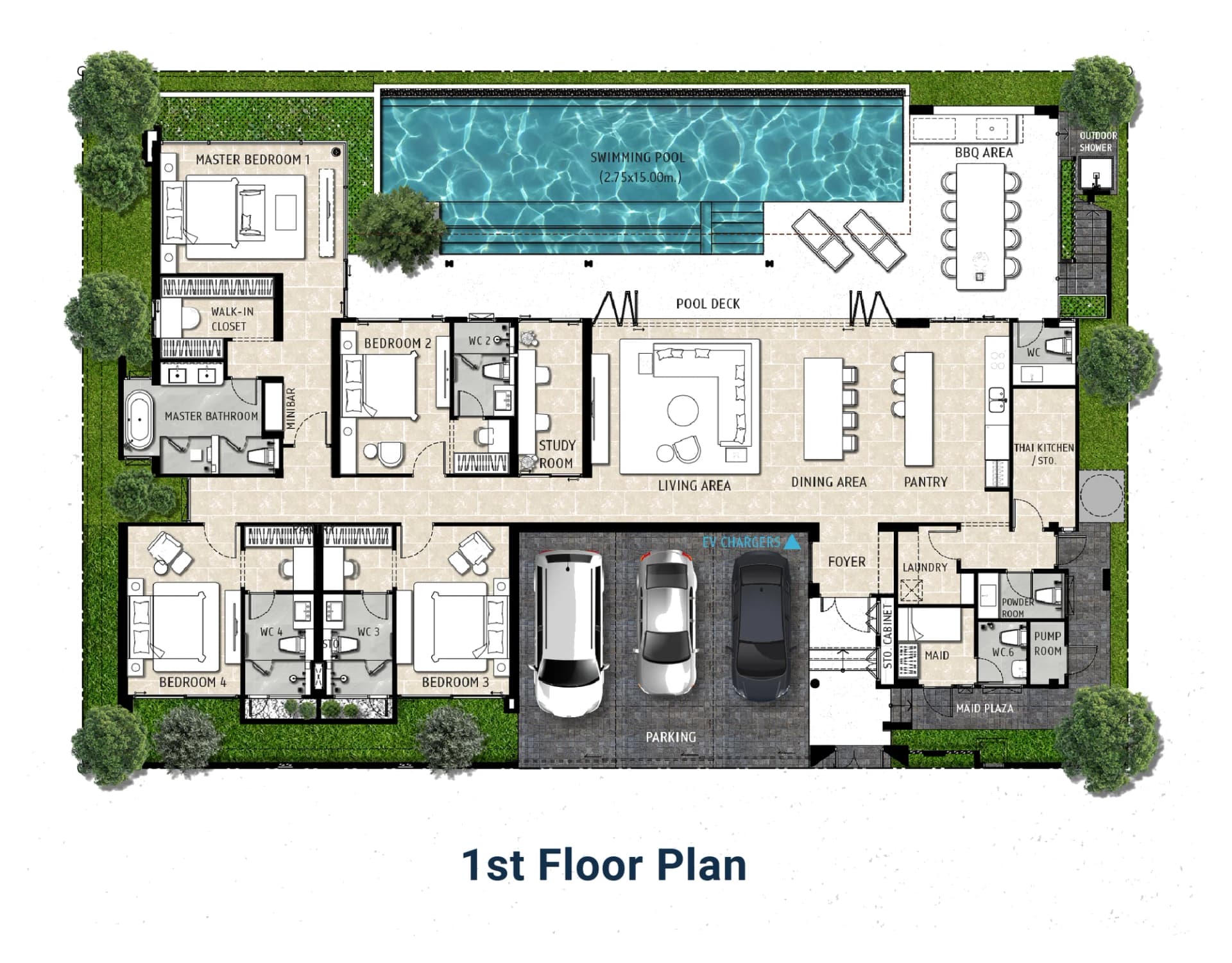 Lyra: single-storey plan with four bedrooms
